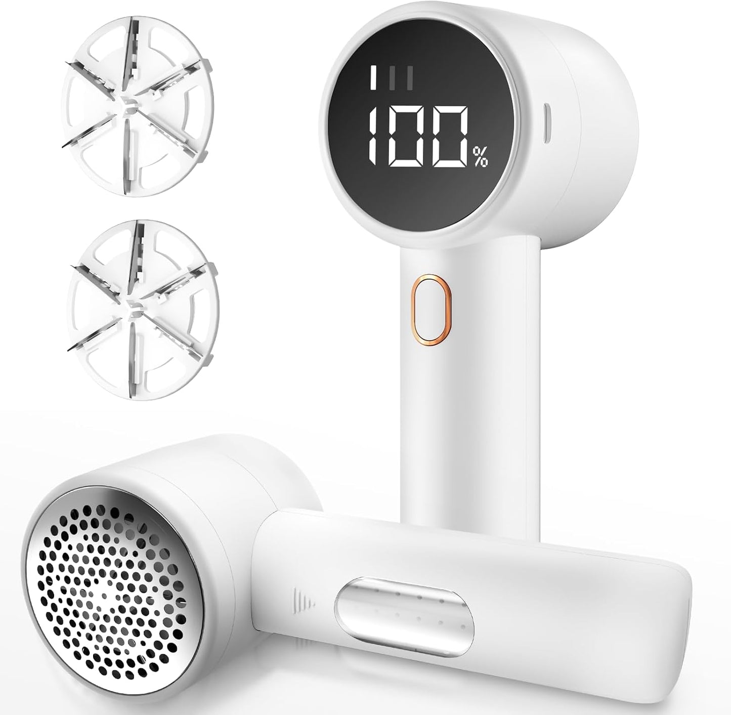 "Fabric Shaver & Lint Remover - Rechargeable, 6-Blade, 3-Speed Defuzzer with LED Display for Clothes & Upholstery - Sleek Black Design"