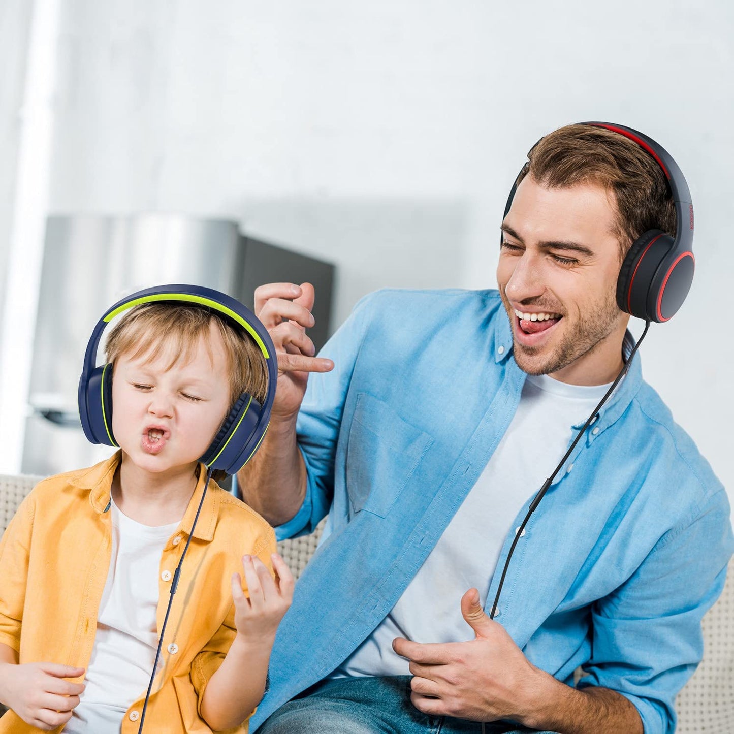 Lightweight On-Ear Headphones with Microphone - Portable Stereo Bass Headphones for Smartphones, Tablets, and Computers (Black)
