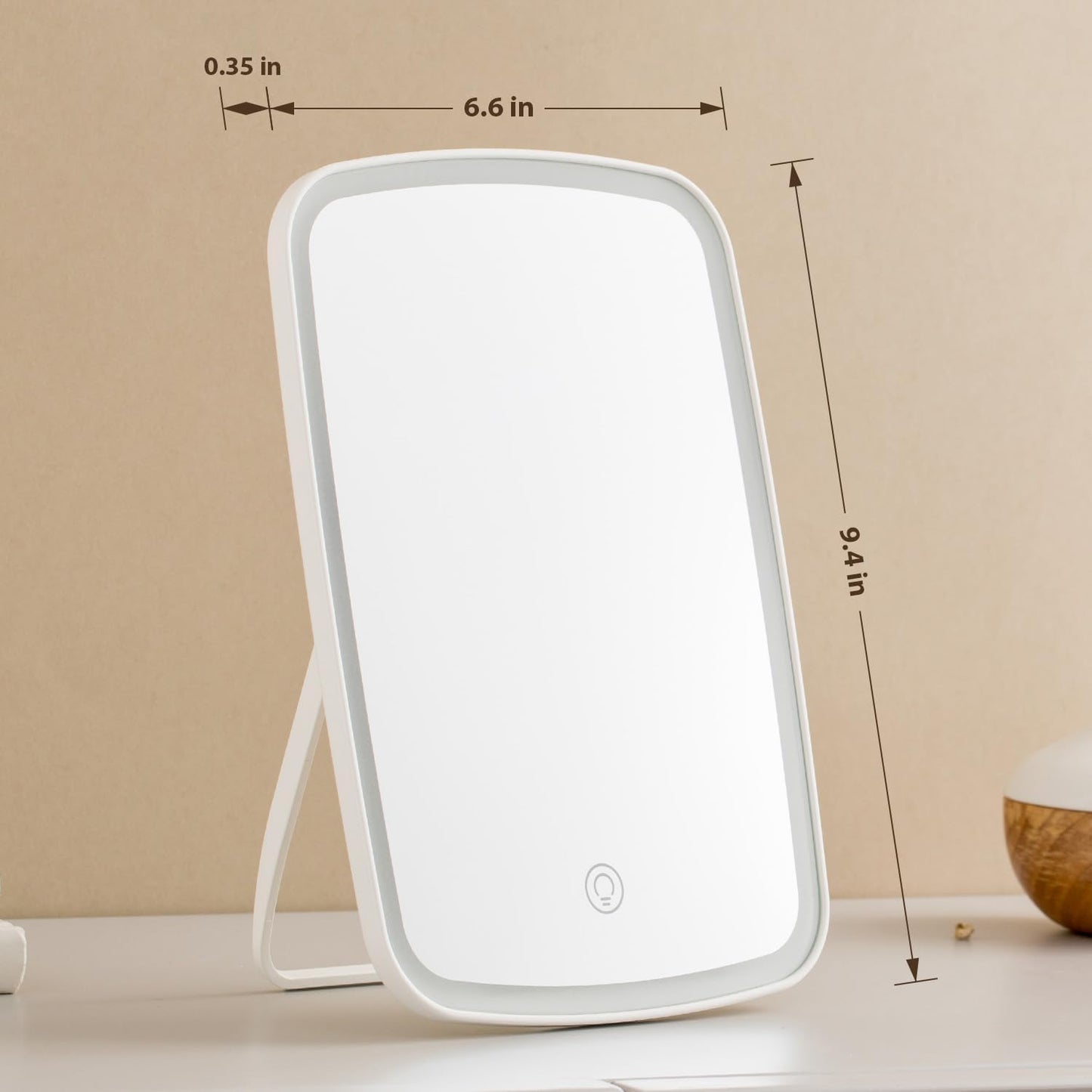 Rechargeable Touch Screen Makeup Vanity Mirror with LED Brightness Adjustable Portable USB