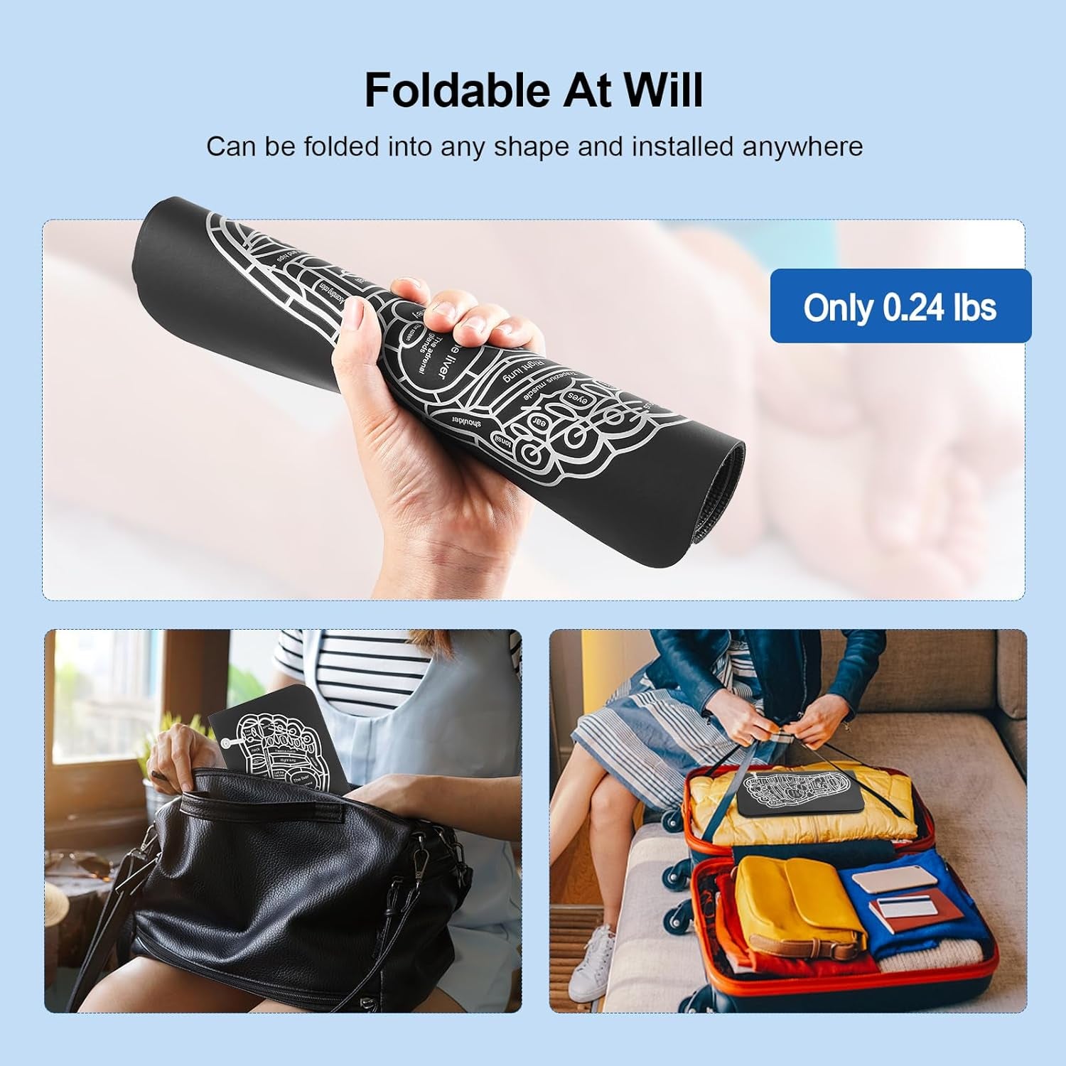 EMS Foot Massager Mat: Foldable, 8 Modes, 19 Intensity Levels for Relaxation & Pain Relief