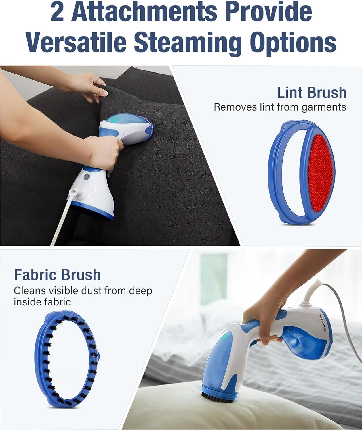 Handheld Clothes Steamer: Portable Handheld Garment Fabric Wrinkles Remover, Fast Heat-Up, Auto-Off, Large Water Tank"