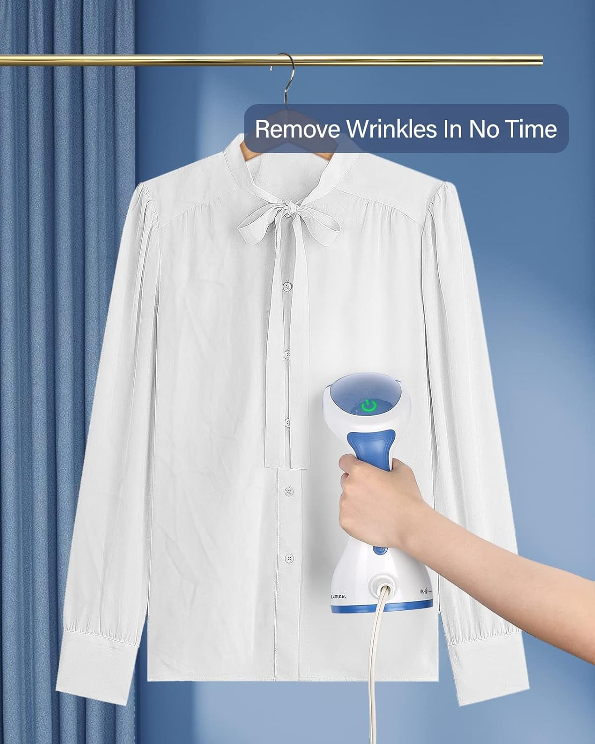 Handheld Clothes Steamer: Portable Handheld Garment Fabric Wrinkles Remover, Fast Heat-Up, Auto-Off, Large Water Tank"