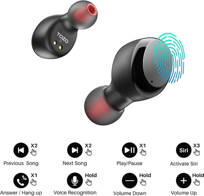 Wireless Earbuds - Bluetooth 5.3, 45H Playtime, IPX8 Waterproof, Deep Bass, Wireless Charging Case, Built-In Mic, 32 EQ Presets via App