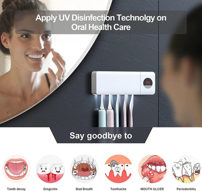 Rechargeable Toothbrush Holder with Timer Function - Wall-Mounted Bathroom Organizer