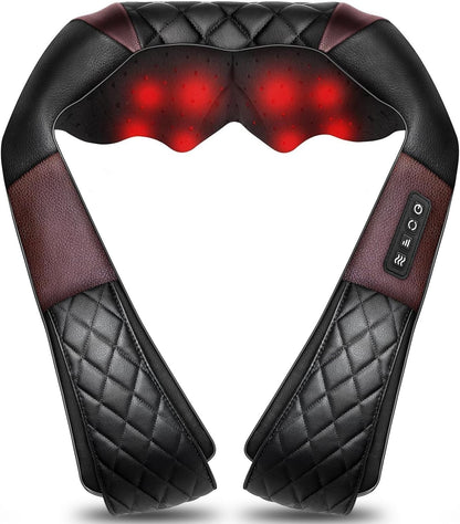 Shiatsu Neck and Back Massager with Heat - Deep Tissue 4D Kneading Massage for Pain Relief, Black