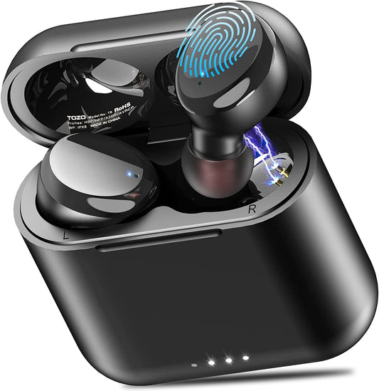 Wireless Earbuds - Bluetooth 5.3, 45H Playtime, IPX8 Waterproof, Deep Bass, Wireless Charging Case, Built-In Mic, 32 EQ Presets via App