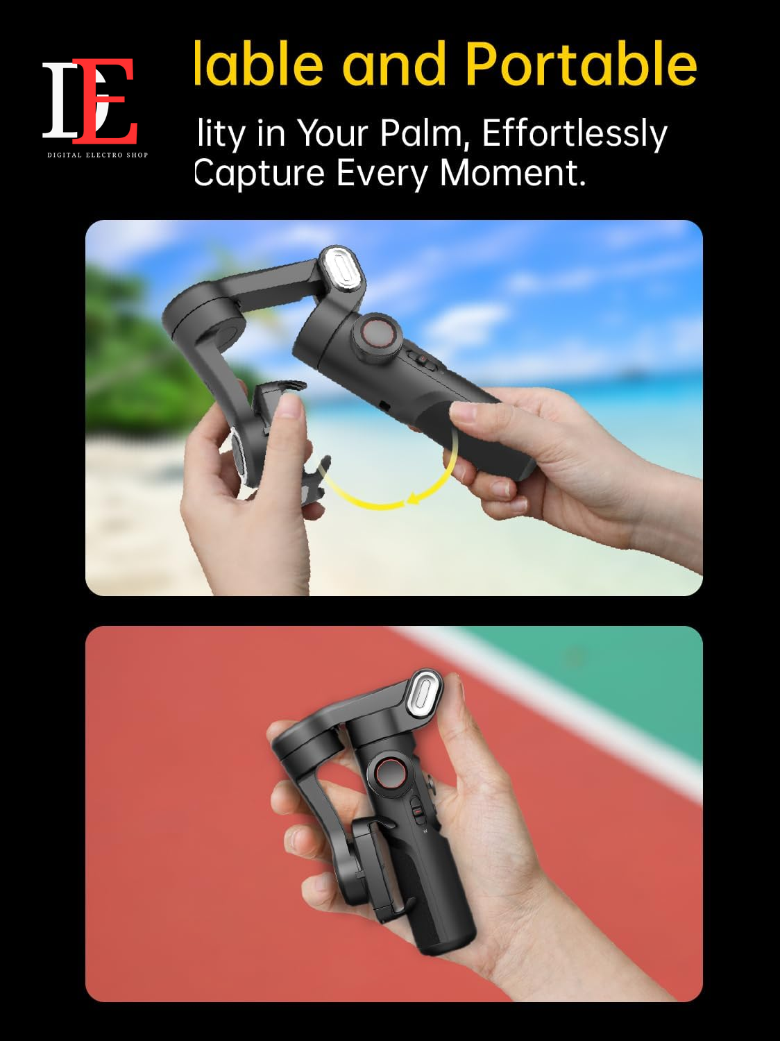 Smartphone Gimbal Stabilizer with RGB Magnetic Fill Light, Face Tracking, and Foldable Design - Compatible with iPhone and Android for Vlog Recording"