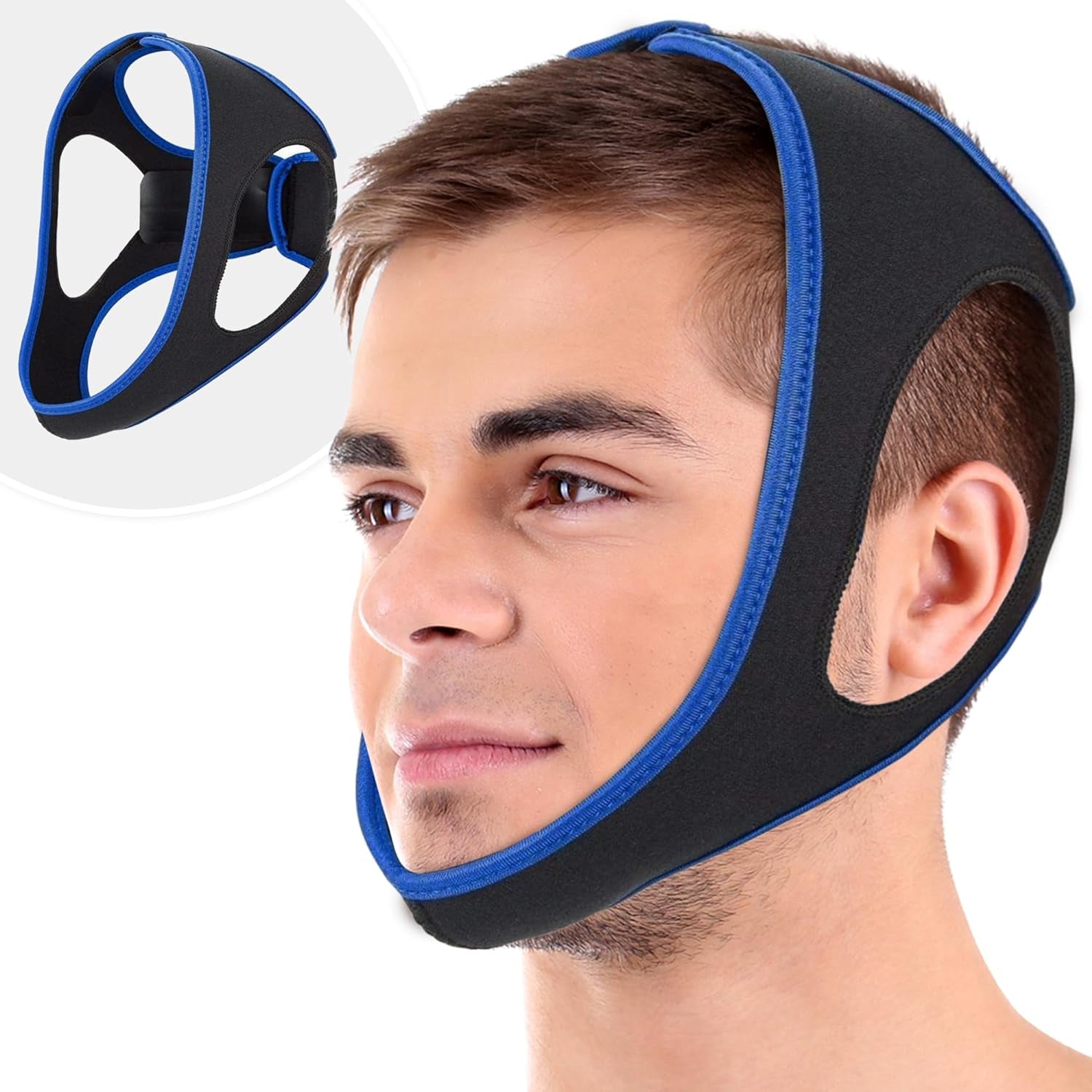 Adjustable anti Snore Chin Strap for Effective Snoring Solution - Breathable CPAP Alternative - Unisex, Chin Strap for Snoring