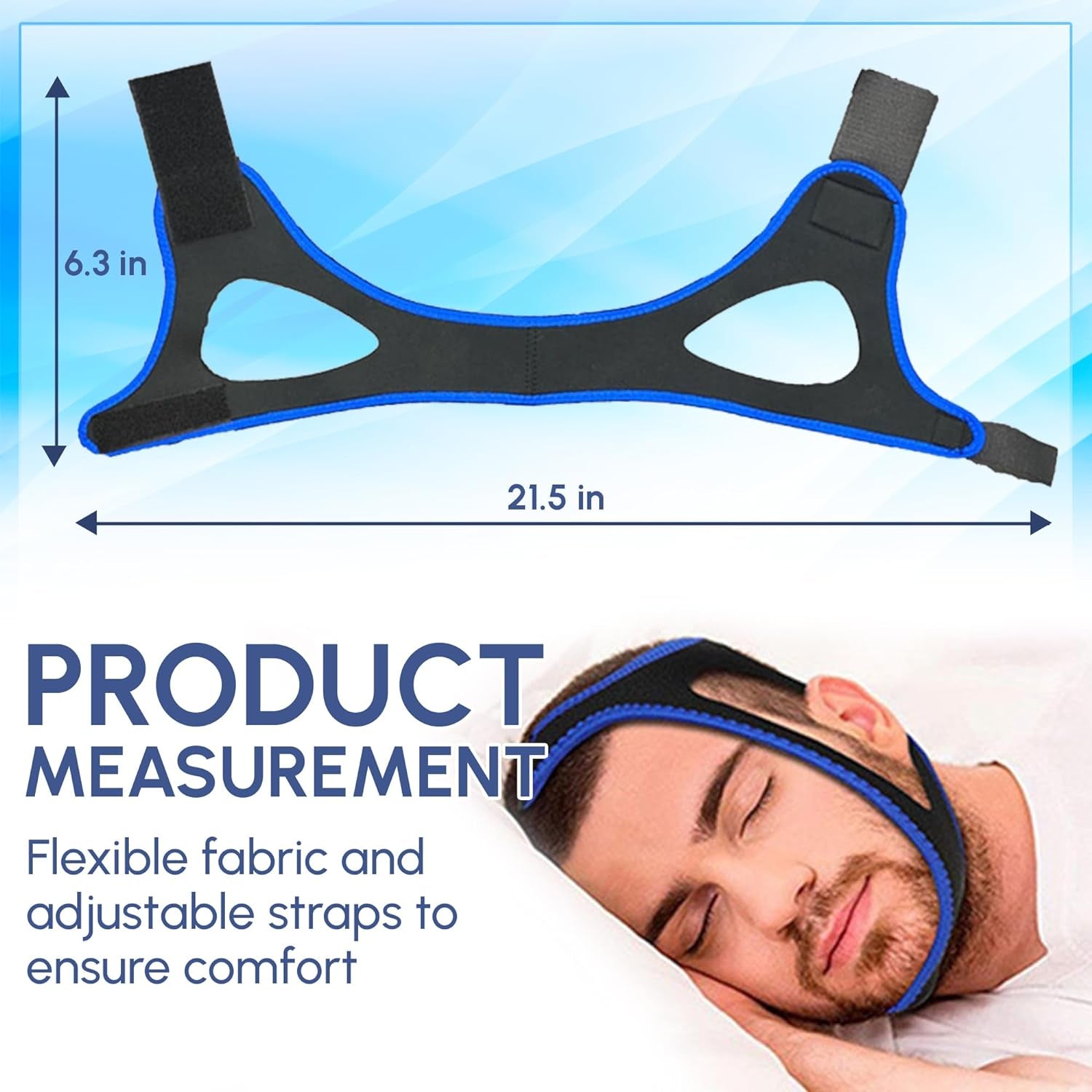 Adjustable anti Chin Strap for Snoring Snore Chin Strap Effective Snoring Solution - Breathable CPAP - Unisex 